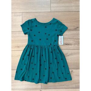 NWT Cat & Jack Toddler Girls Star Green Dress 5T School